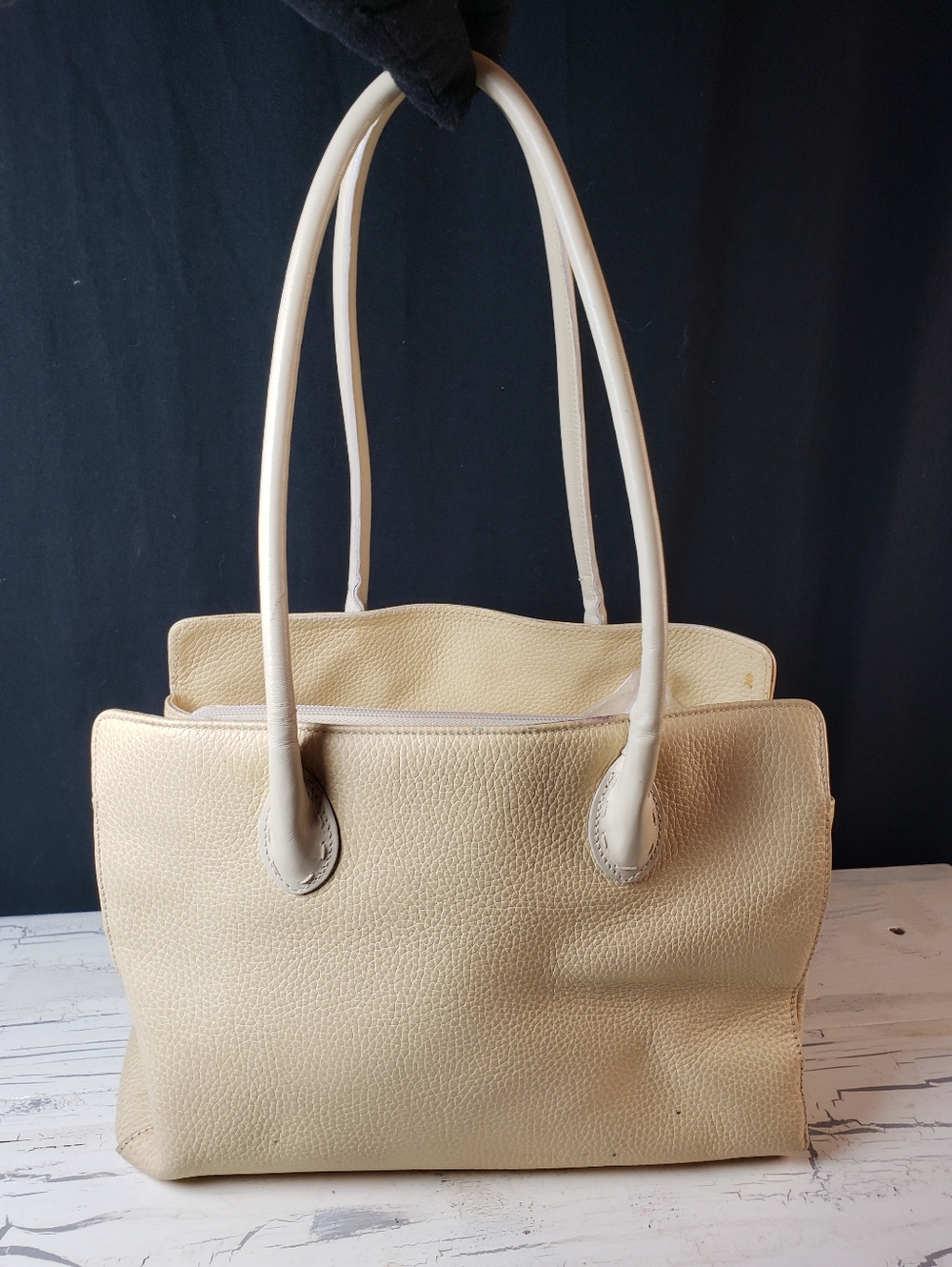 Desmo Vintage Italian Shoulder Bag in Pastel Yellow - Medium Size Bag